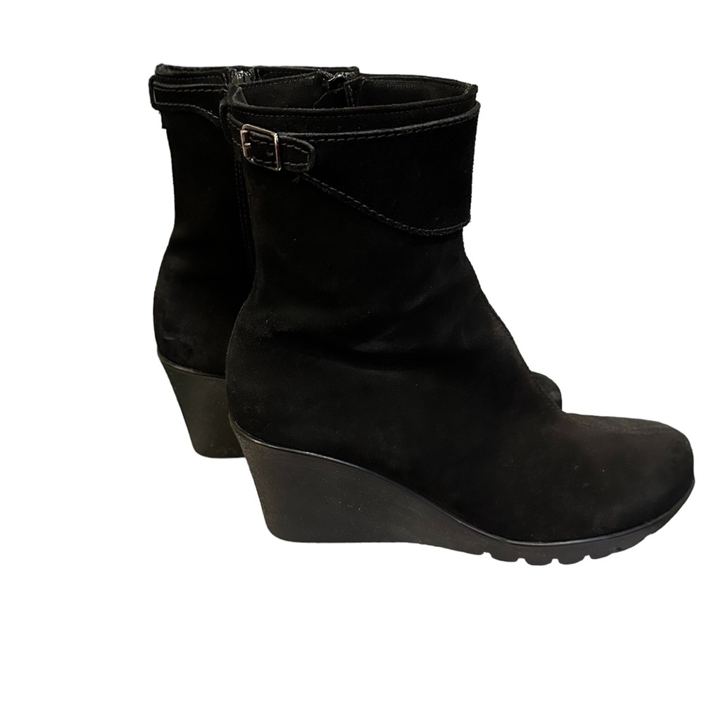 La CANADIENNE Black Waterproof Italian Calf Suede Token Wedge Ankle Boot… - Picture 6 of 8